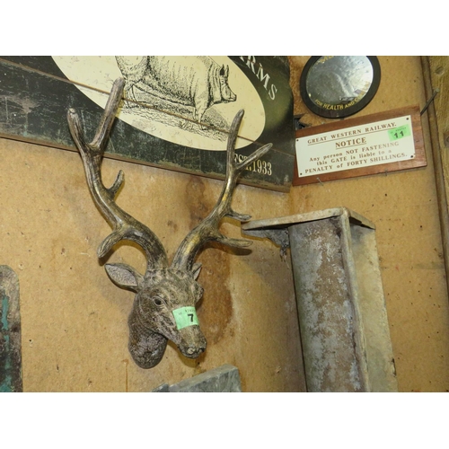 7 - Gilt metal stags head