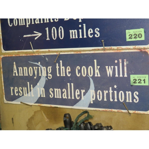 221 - Modern sign-Annoying the cook