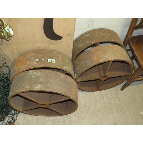 234 - 4 shepherd hut wheels diameter 21