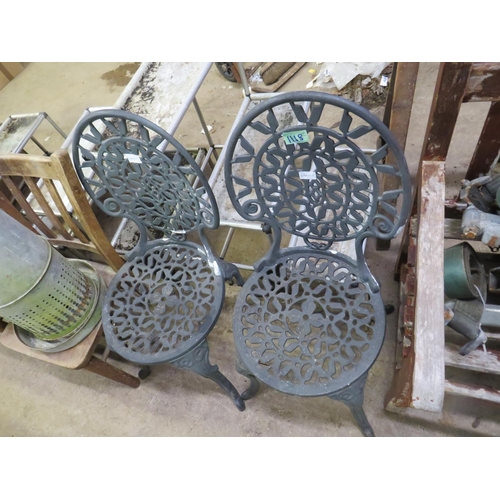 1118 - Pair aluminium garden chairs