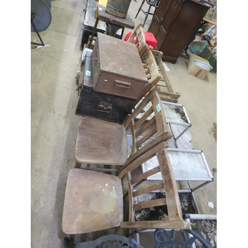 1121 - 4 elm school chairs