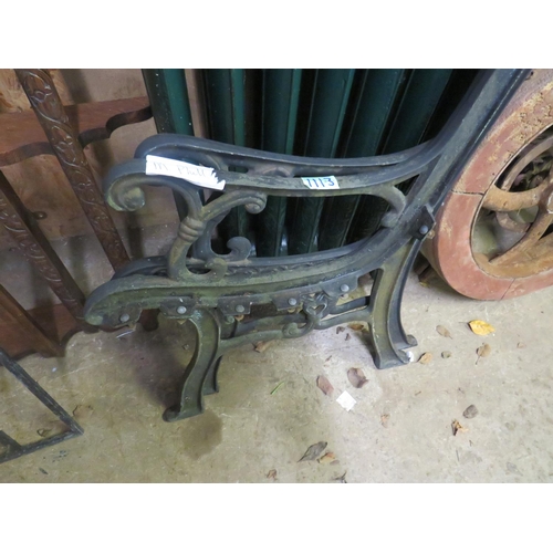 1113 - Pair garden bench ends