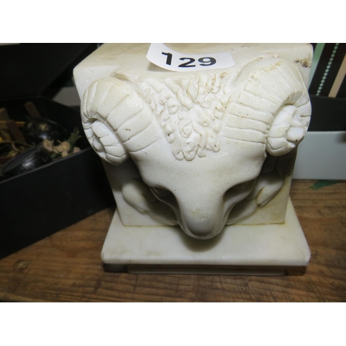 129 - Marble rams bust