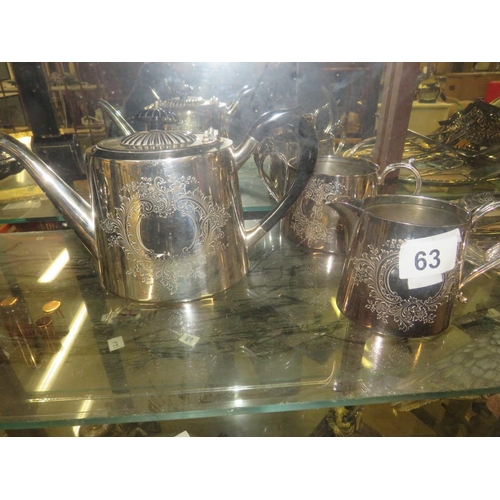 63 - 2 pc silver plated teaset