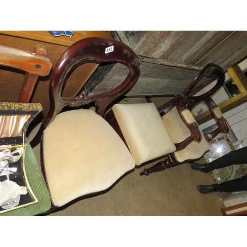 432 - 2 ballon back chairs & stool