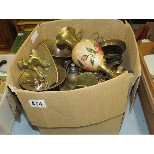 474 - Brassware box