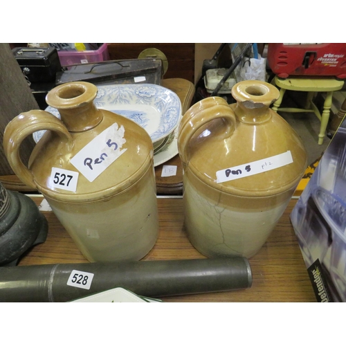 527 - 2 glazed cider jars