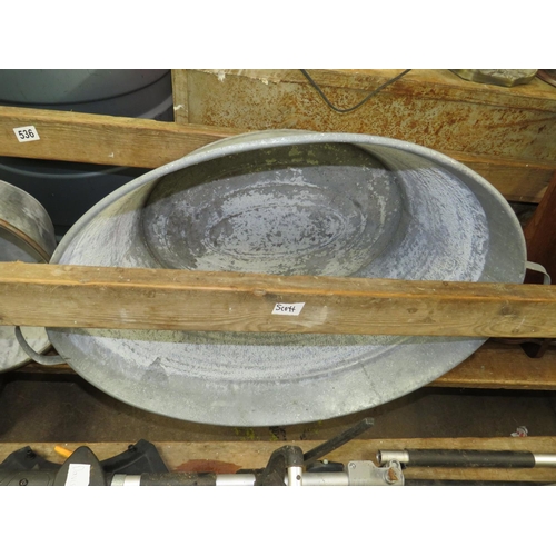 539 - Galvanised 2 handled bath