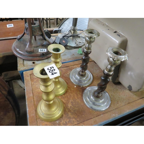 584 - 2 pairs candlesticks