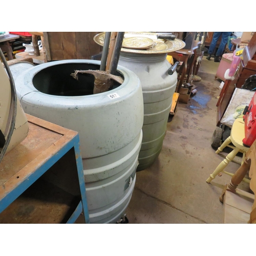 587 - 2 plastic water butts