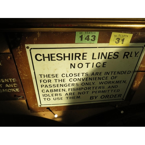 31 - Enamel on tin sign,Cheshire Railway 7.5