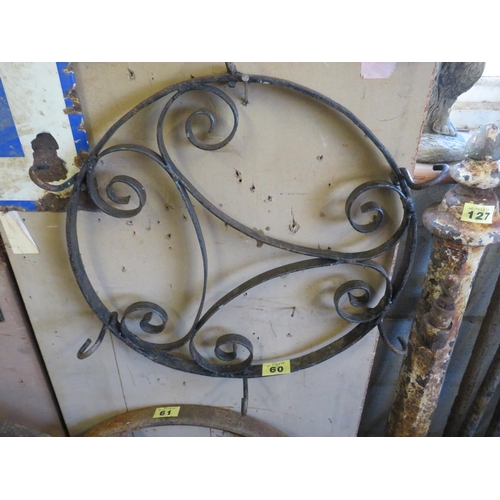 60 - Wrought iron game hanger diameter 19