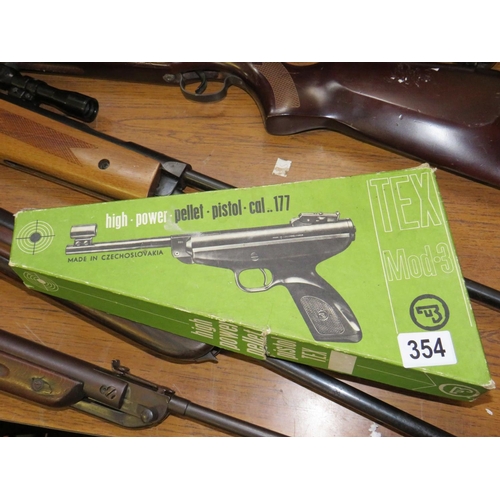 354 - Tex model 3 air pistol in box