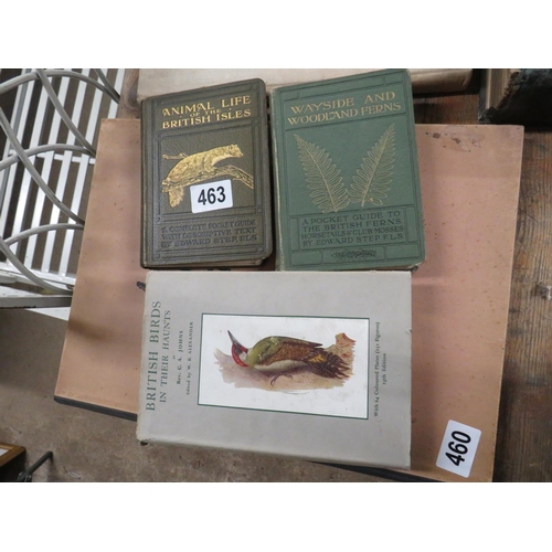 463 - 3 books animal life of British Isles,woodland ferns & British Birds