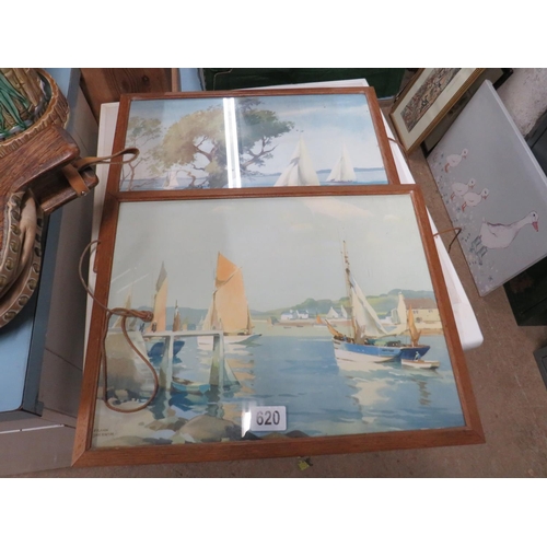 620 - Pair prints sailing boats