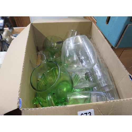 673 - Box glassware