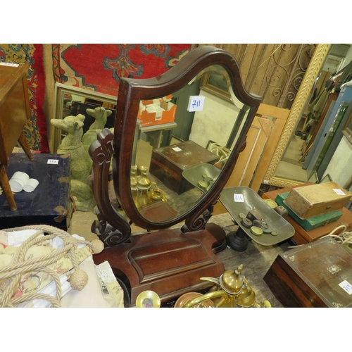 711 - Victorian mahogany swing mirror