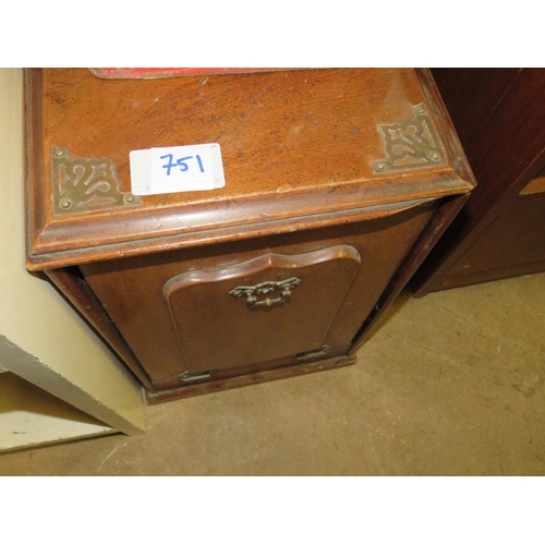 751 - Walnut coal box