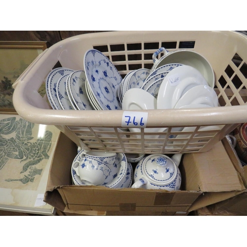 766 - 2 boxes Denmark ironstone china