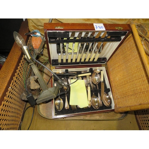 780 - Box cutlery,serving tray etc