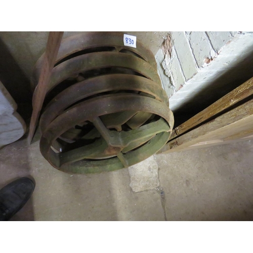 830 - 4 cast iron shepherd hut wheels