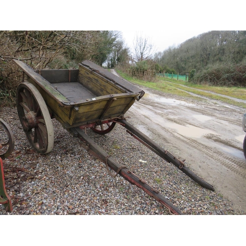 50 - Devon tipping  cart with original lades inscribed H Hunt Caldecot