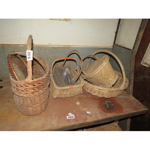 299 - 6 wicker flower baskets