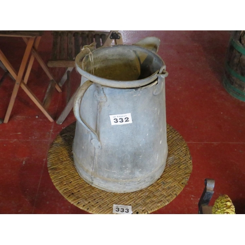 332 - Large galvanised 3 gallon water jug