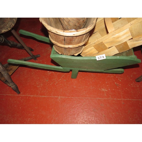 372 - Childs wooden wheelbarrow