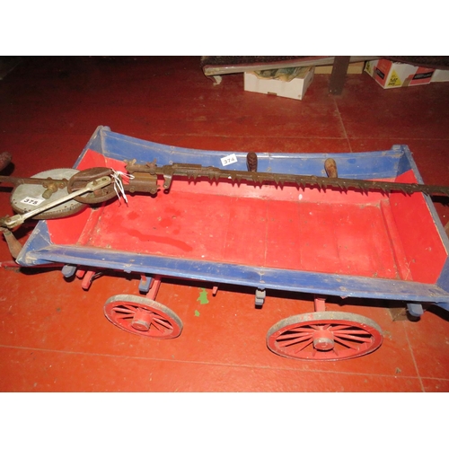 374 - Antique scale model 4 wheel cart