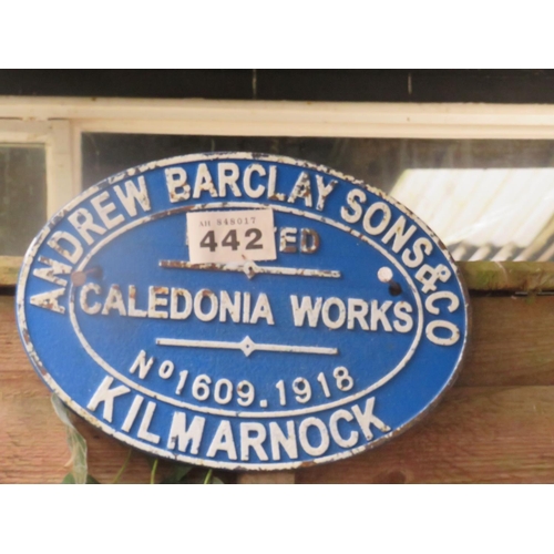 442 - Caledonian works enamel sign