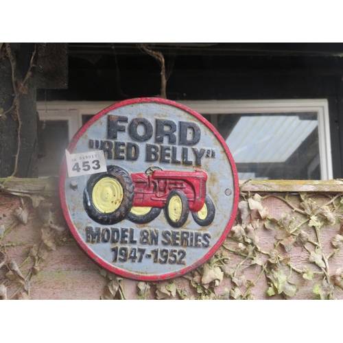 453 - Circular cast iron tractor sign diameter 10