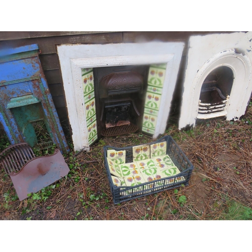507 - Tiled Victorian fireplace with extra tiles