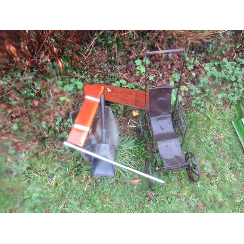 514 - Galvanised scoop,pushchair etc