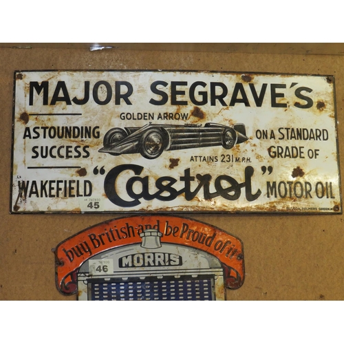 Old enamel sign on iron 12" x 27"