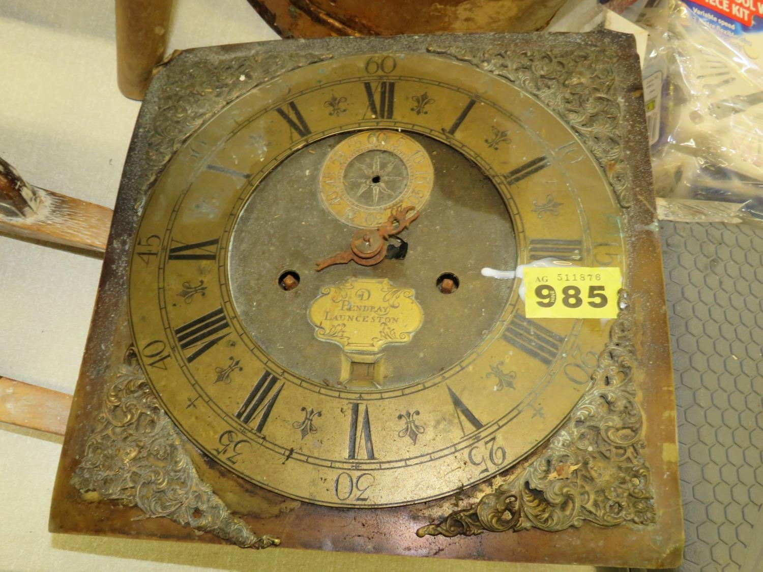 2 clock weights & brass clock face
