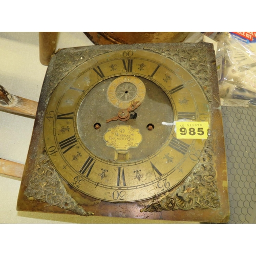 2 clock weights & brass clock face