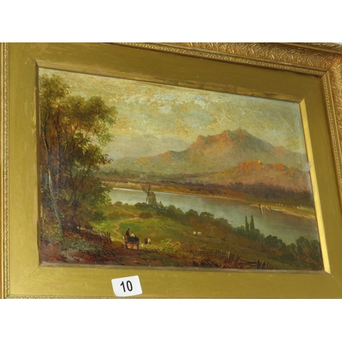 10 - Oil highland lake scene