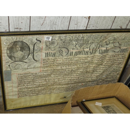 13 - Early framed manuscript