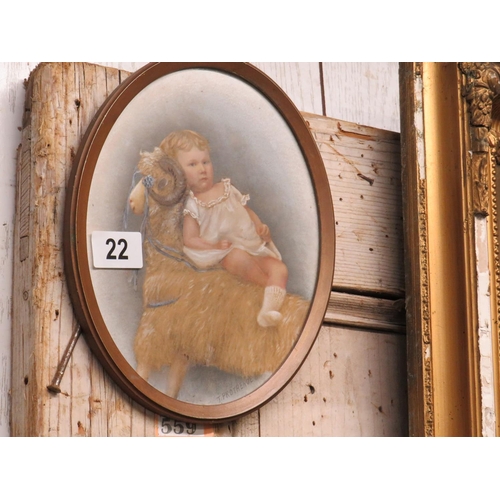 22 - T Protheroe oval portrait child with goat