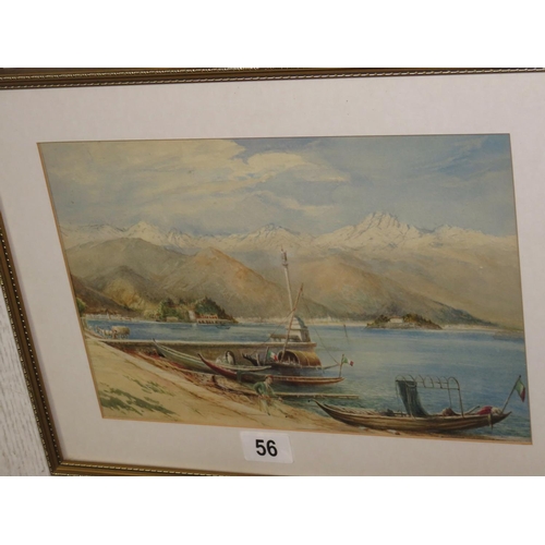 56 - Attributed to C Dyer unsigned watercolour continental fishing estuary 9