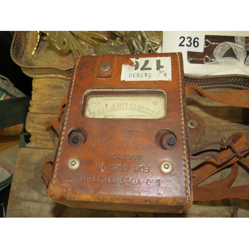 238 - 250 volt meter in leather case