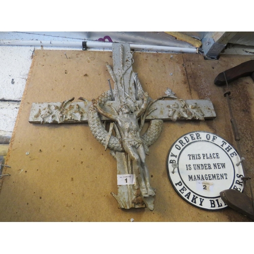 1 - Victorian cast iron crucifix 25