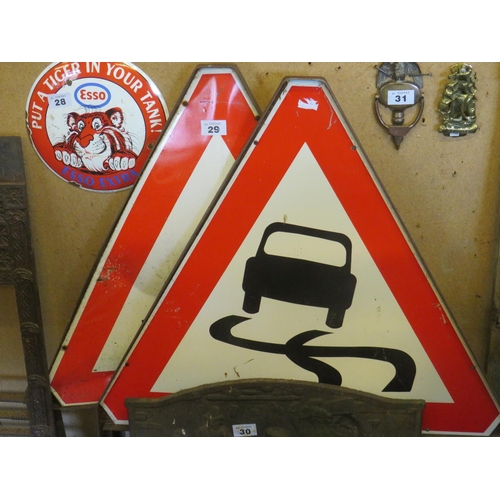 29 - 2 enamel road signs