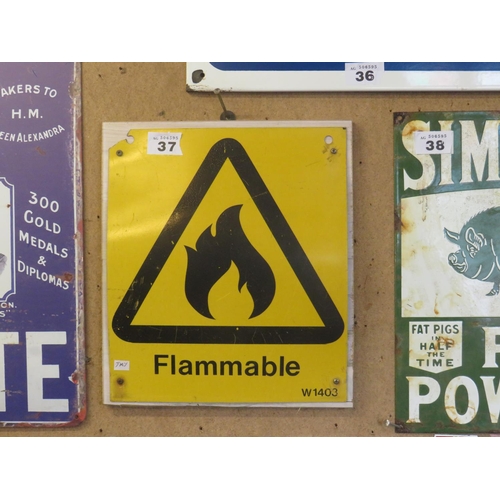 37 - Modern flammable sign