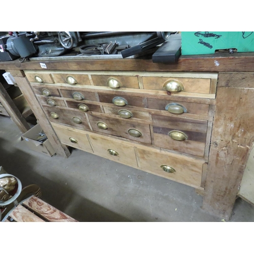 779 - Carpenters work bench with many drawers 6ft 3