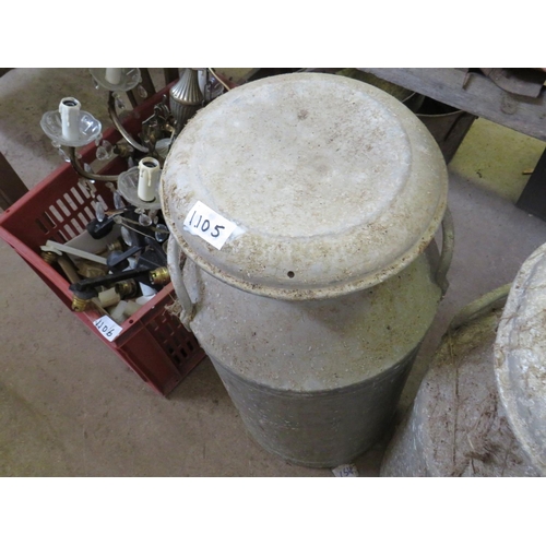 1105 - 10 gallon aluminium milk churn