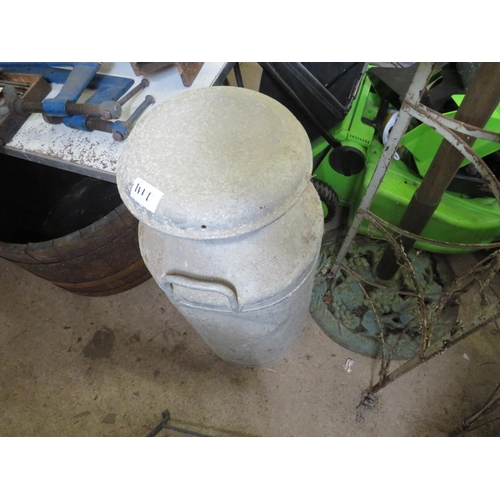 1111 - 10 gallon aluminium milk churn