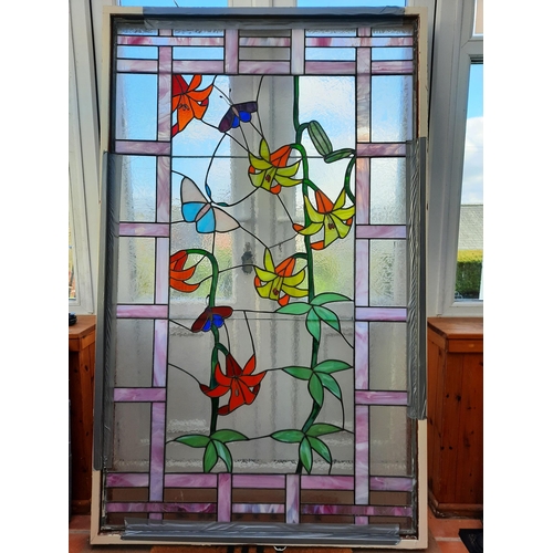 1117 - Large leaded glass window 40.5