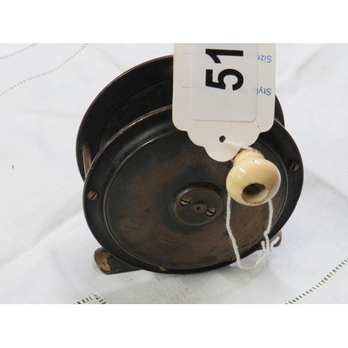 51 - Prickman of Exeter 3 1/2 brass reel